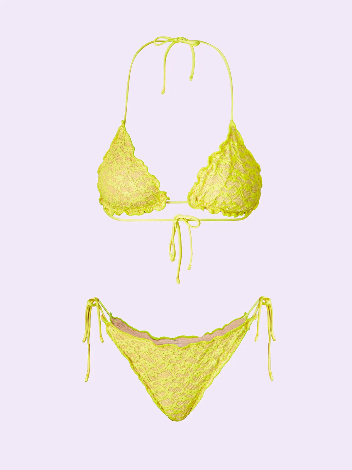 Women's Bikinis F**K Crazy Triangle with Slip Adjustable Yellow SW0310-YL