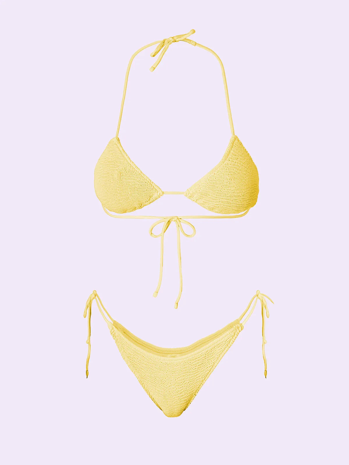 Women's Bikinis F**K Crazy Triangle with Slip Adjustable Yellow SW0400-YL