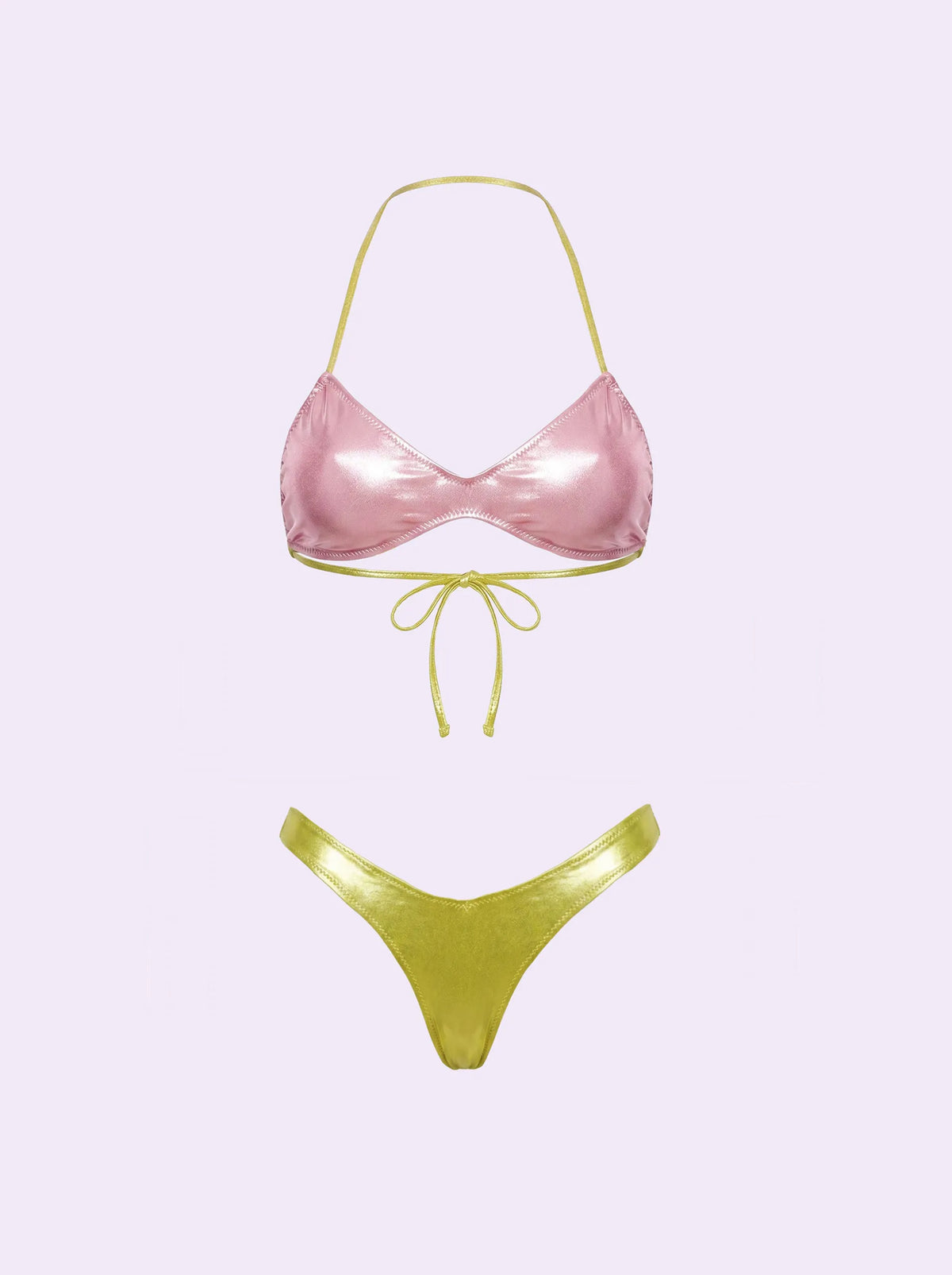Women's Bikinis F**K Crazy Band with Fixed American Green SW0511-GN