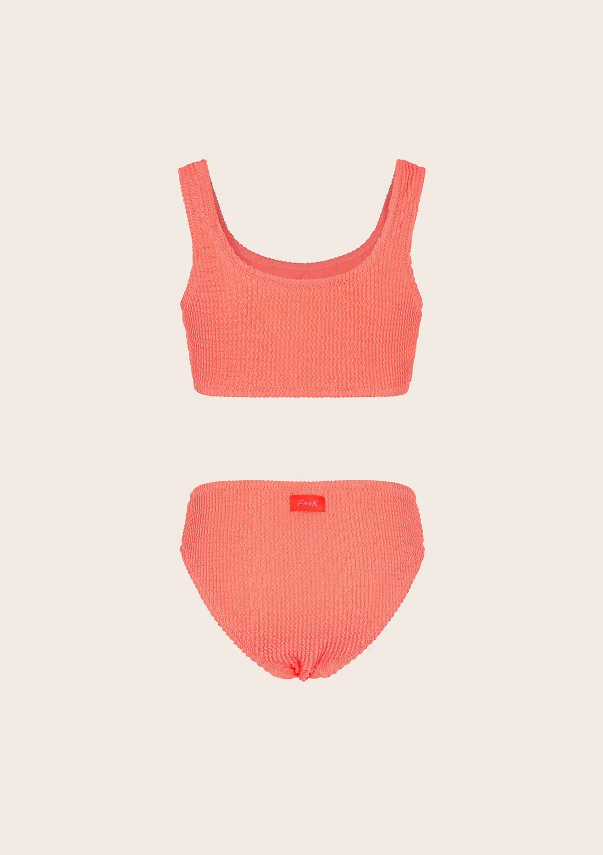 Bikini girl F**K Top with Slip Fixed Coral Fluo G1L02UF-FC