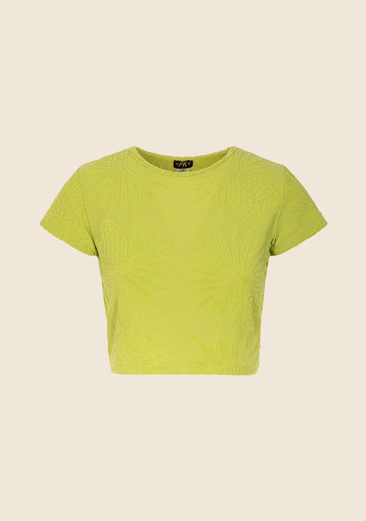 Women's crop t-shirt F**K Green 0607 -gn