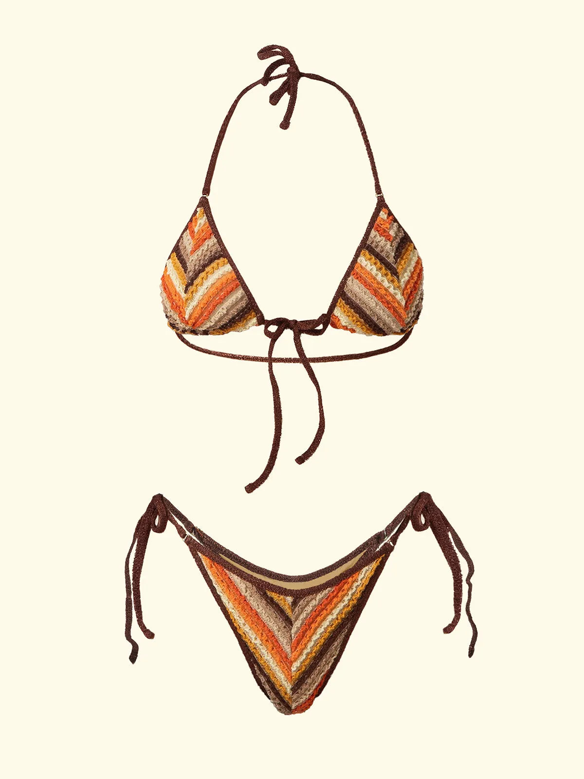 Women's Bikinis F**K Triangle with Slip Brown Thong SW0750-BN