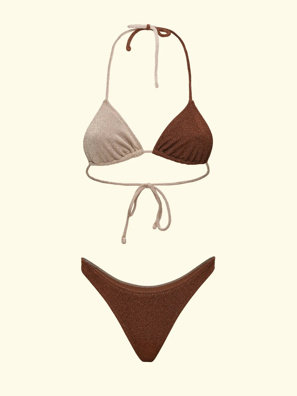 Women's Bikinis F**K Triangle with Slip American Fixed Brown SW1110-BN