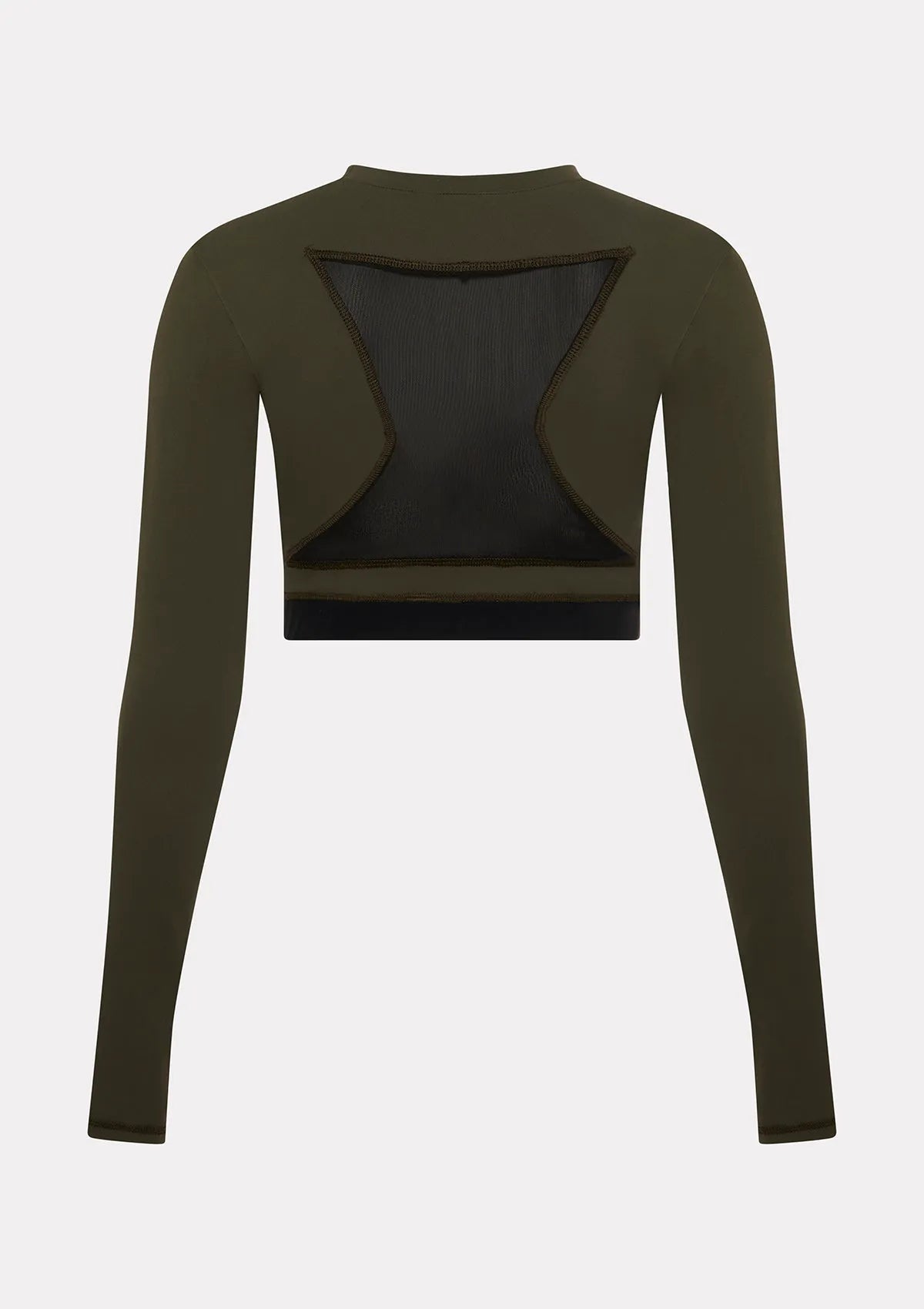 Crop Top Manica Lunga Donna F**K Verde MIlitare WW0208-MG