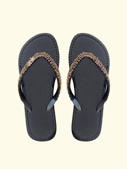 Women's flip flops F**K Gold SW0304-BK