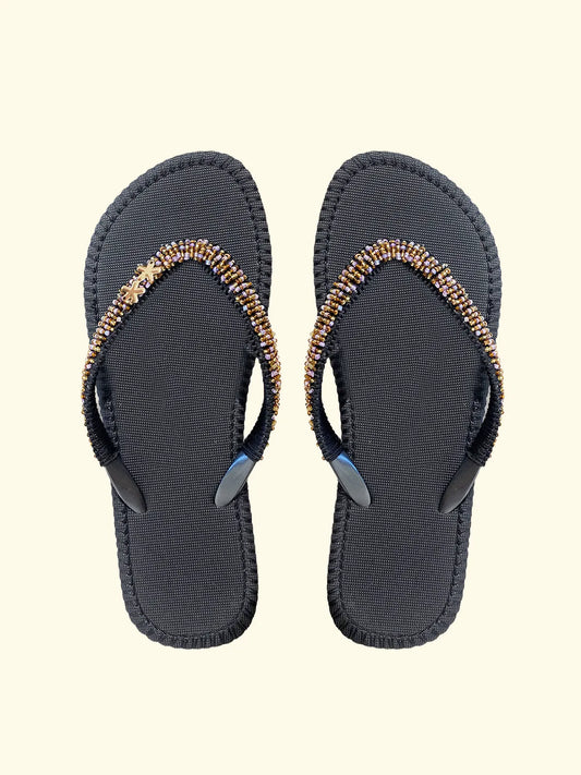 Women's flip flops F**K Gold SW0304-BK