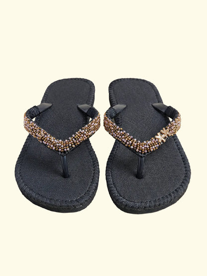 Women's flip flops F**K Gold SW0304-BK