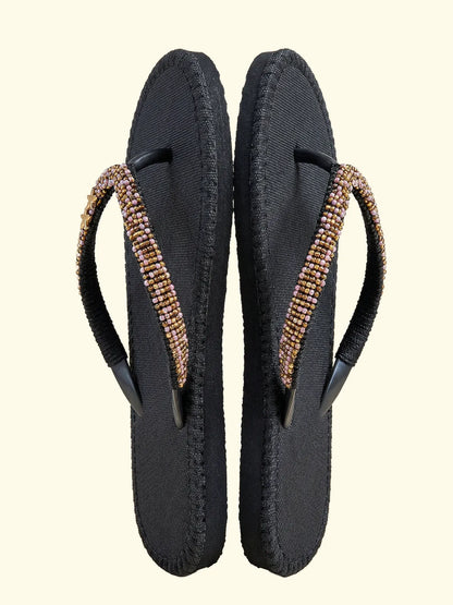 Women's flip flops F**K Gold SW0304-BK
