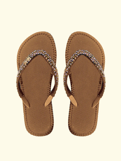 Women's flip flops F**K Gold SW0304-GD