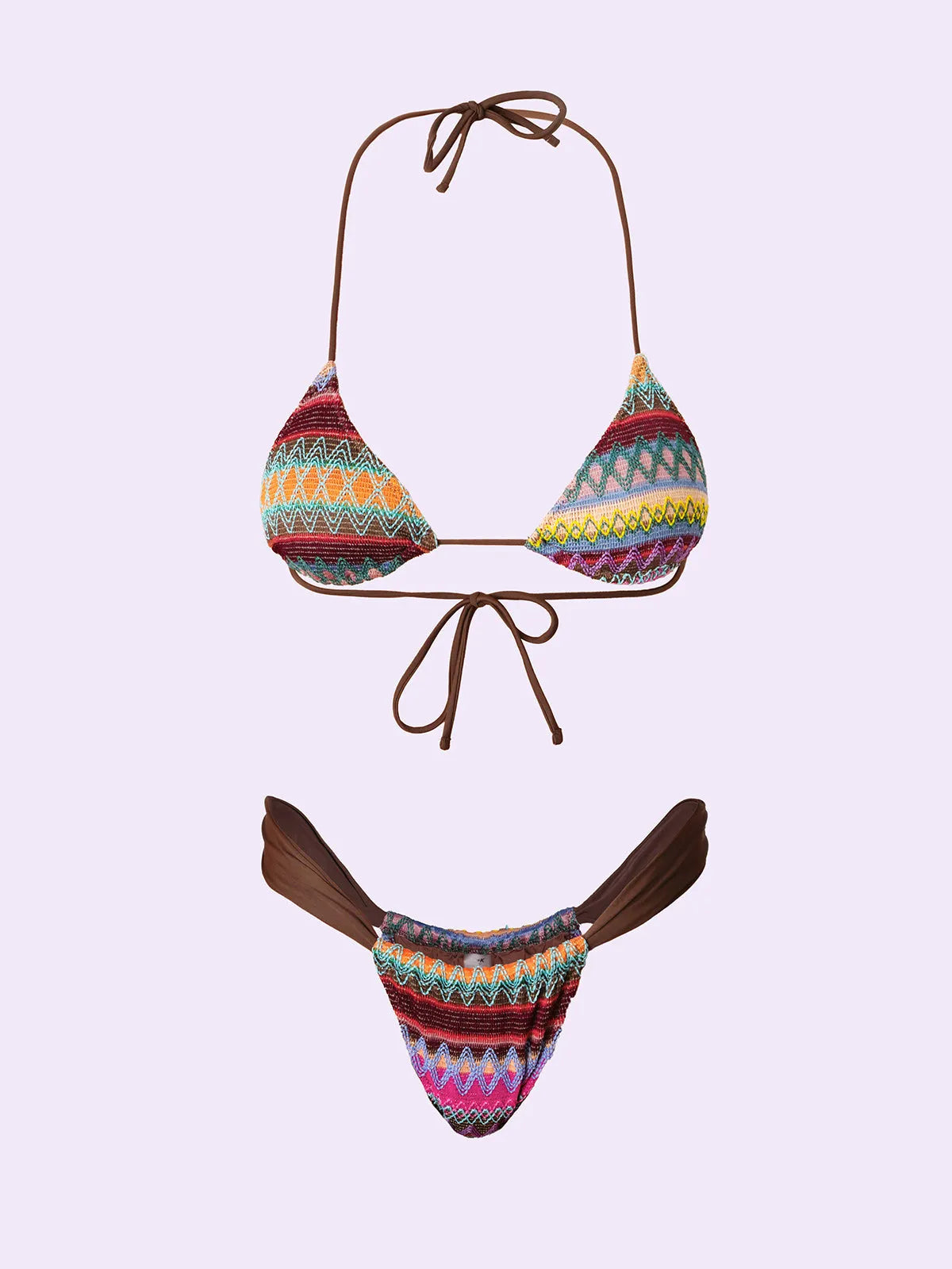 Women's Bikinis F**K Crazy Triangle with Slip Brazilian Fixed Purple SW0300-PR