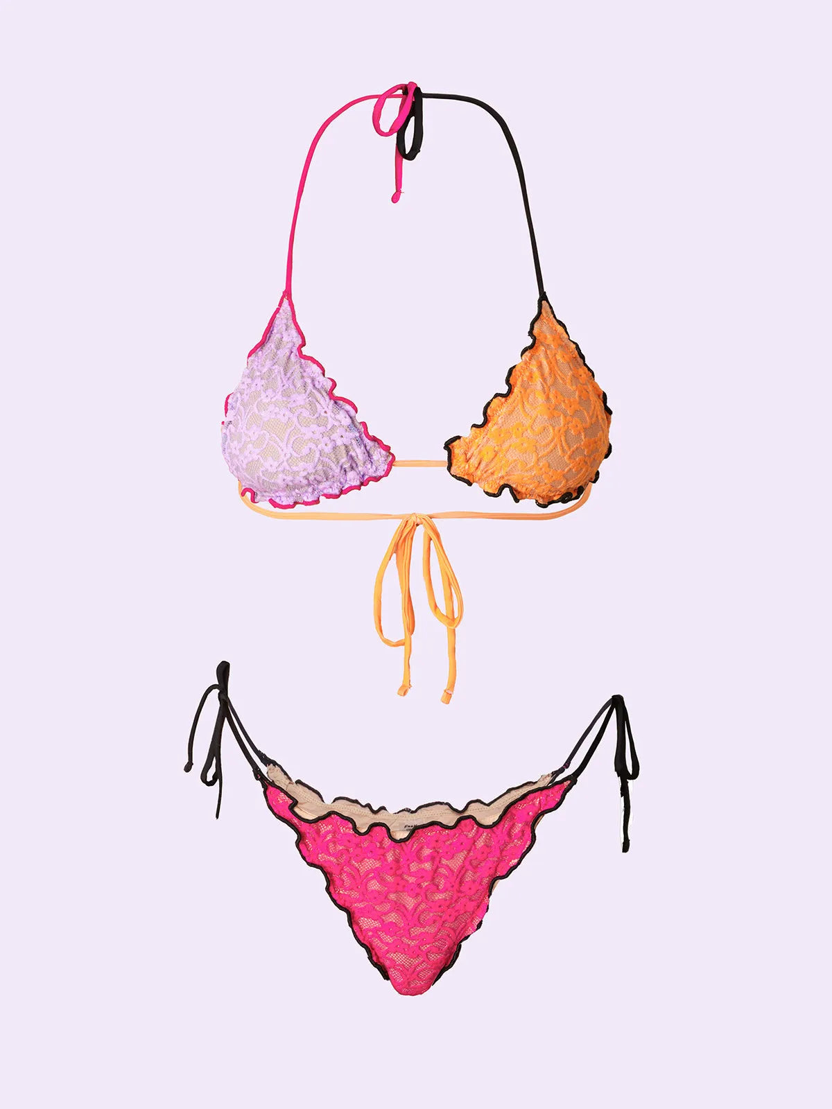 Women's Bikinis F**K Crazy Triangle with Slip Adjustable Fuchsia SW0312-FX