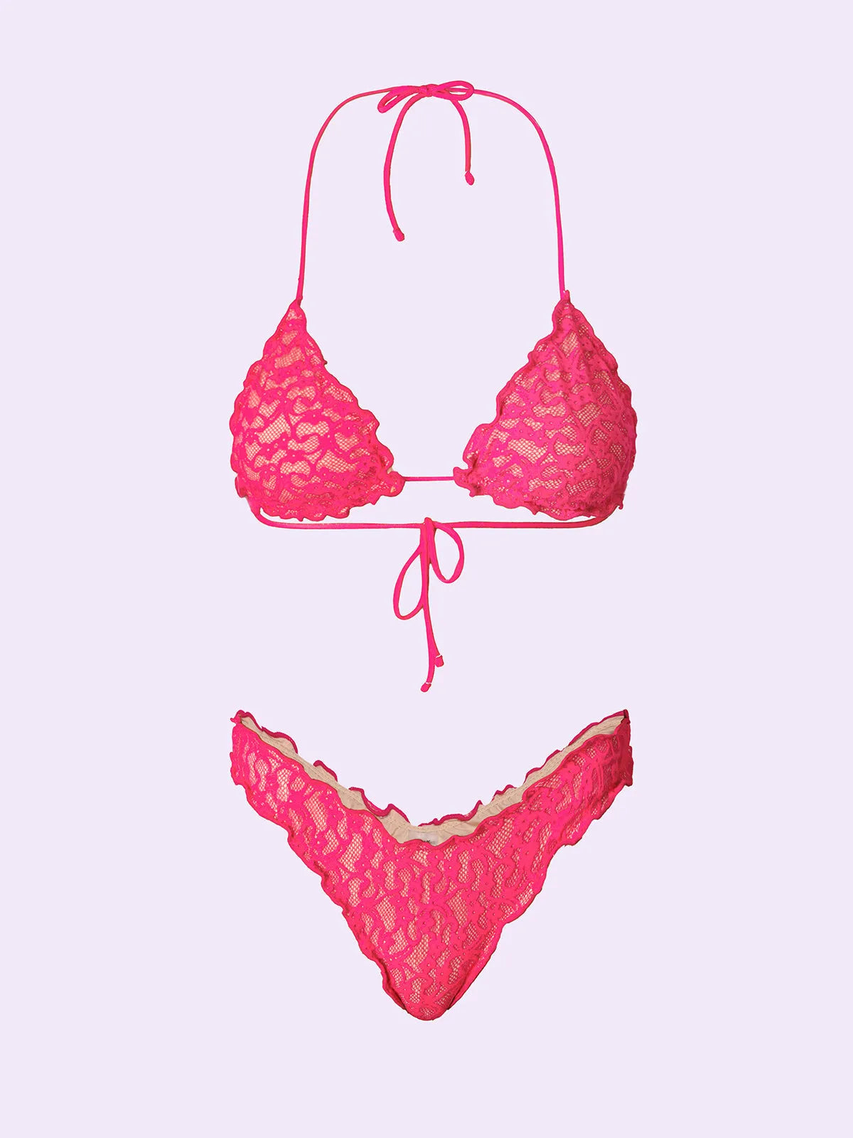 Women's Bikinis F**K Crazy Triangle with Slip American Fixed Fuchsia SW0313-FX