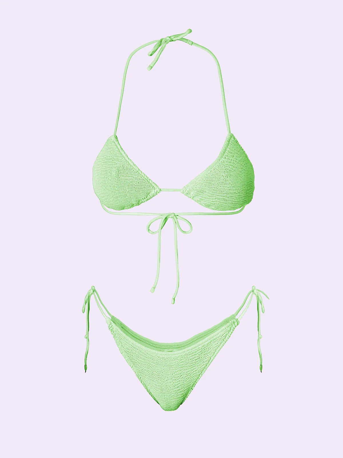 Women's Bikinis F**K Crazy Triangle with Slip Adjustable Green SW0400-GN