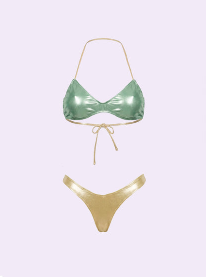 Women's Bikinis F**K Crazy Band with American Fixed Gold SW0511-GD