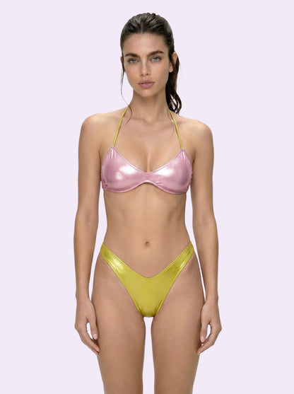 Women's Bikinis F**K Crazy Band with Fixed American Green SW0511-GN