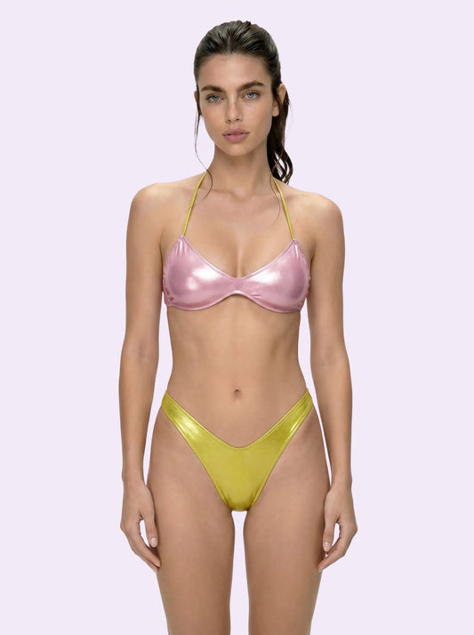 Women's Bikinis F**K Crazy Band with Fixed American Green SW0511-GN
