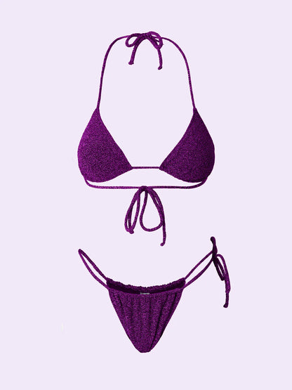 Women's Bikinis F**K Crazy Triangle with Slip Adjustable Fuchsia SW0520-FX
