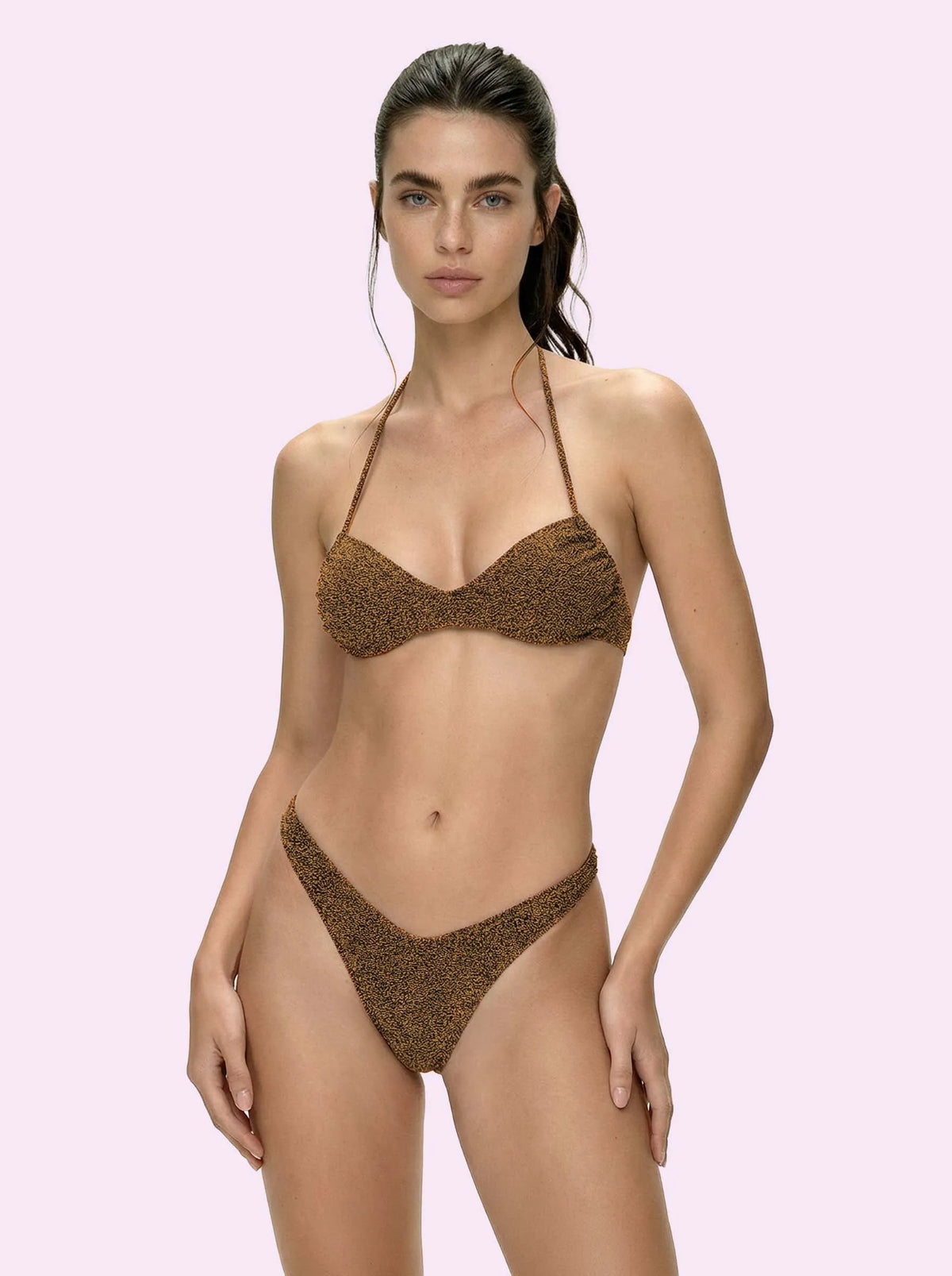 Women's Bikinis F**K Crazy Headband with Slip American Fixed Gold SW0521-GD