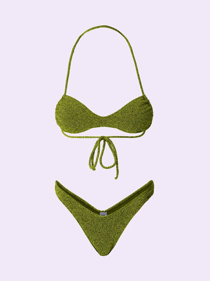 Women's Bikinis F**K Crazy Headband with Slip American Fixed Green SW0521-GN