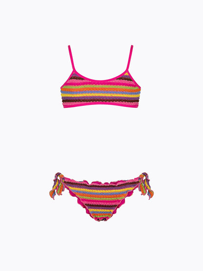 Girl's Bikini F**K Top with Slip Adjustable Multicolor SG0601-MC