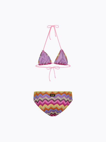 Girl's Bikini F**K Triangle with Slip Fixed Multicolor SG0610-MC