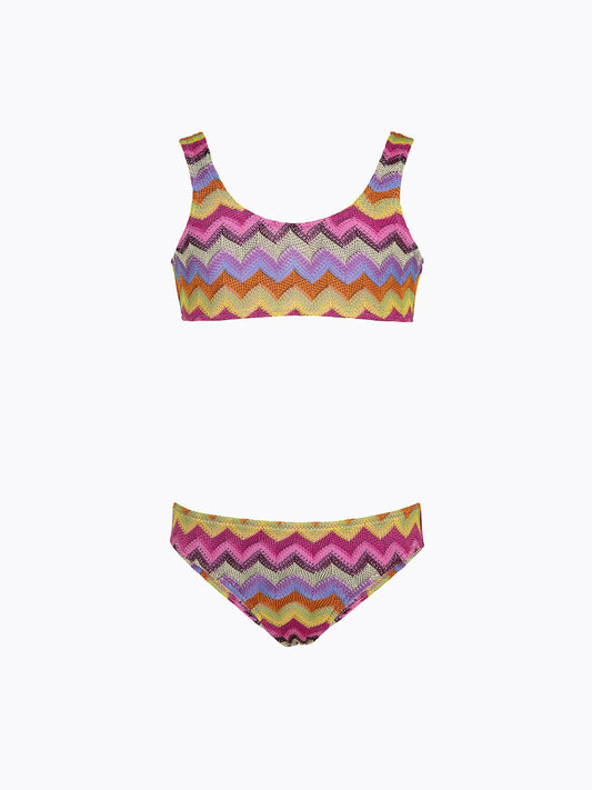 Girl's Bikini F**K Top with Slip Fixed Multicolor SG0611-MC