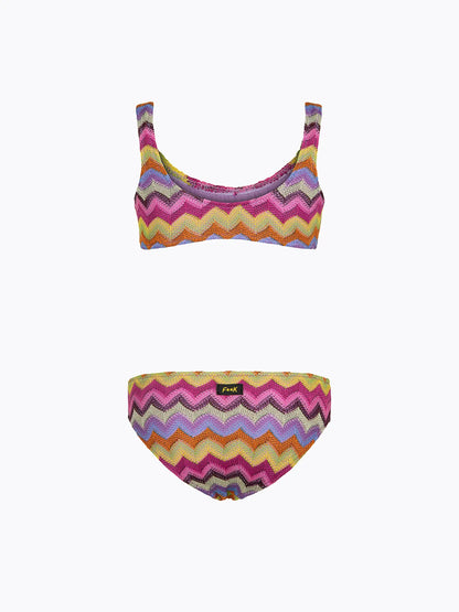 Girl's Bikini F**K Top with Slip Fixed Multicolor SG0611-MC