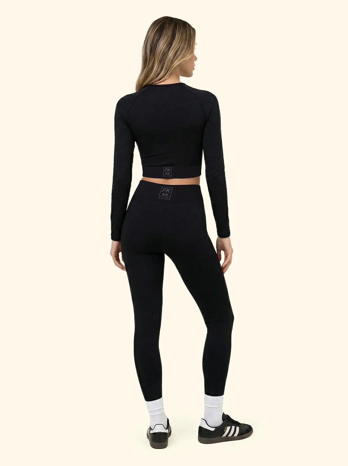 Crop T-Shirt with Seamless zip F**K Black 05SM01-BK