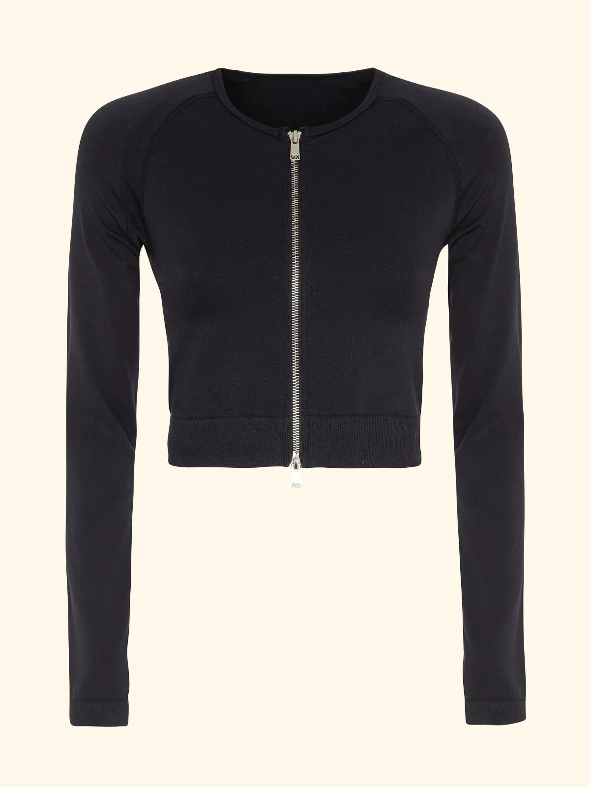Crop T-Shirt with Seamless zip F**K Black 05SM01-BK