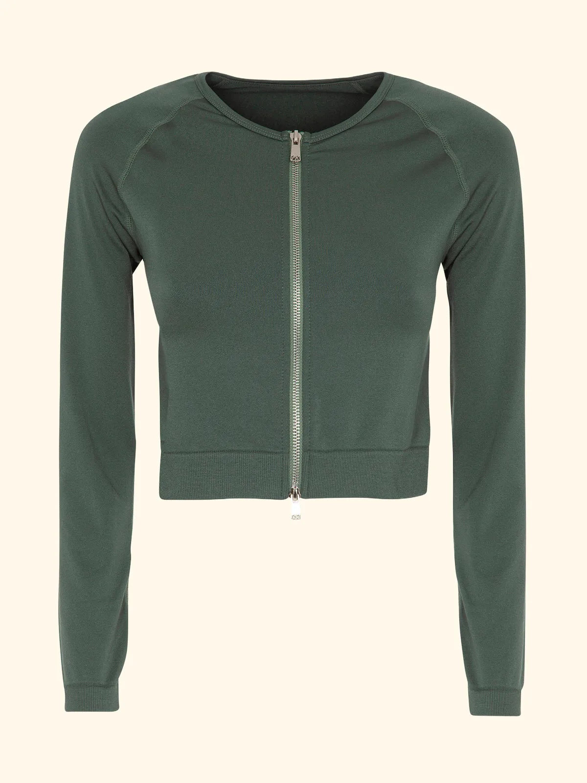 Crop T-Shirt with Seamless zip F**K Military Green 05SM01-GN