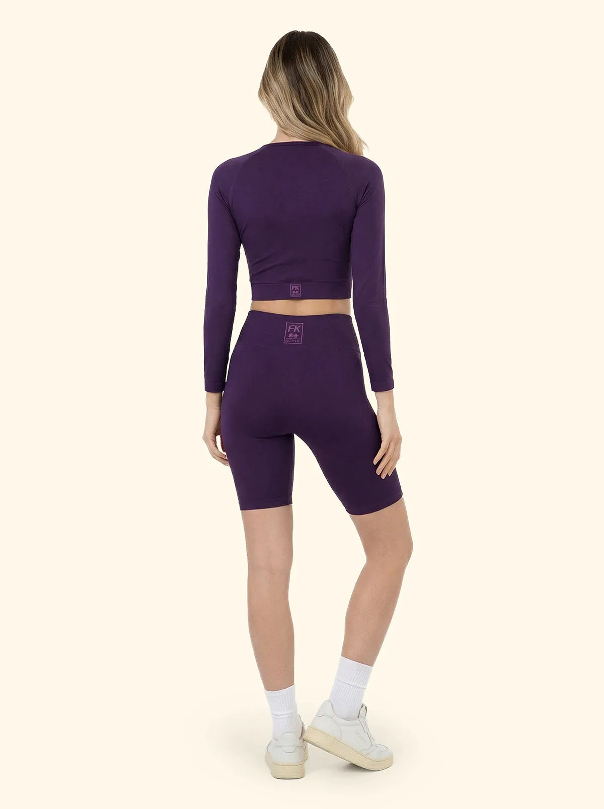 Crop T-Shirt with Seamless zip F**K Purple 05SM01-PR
