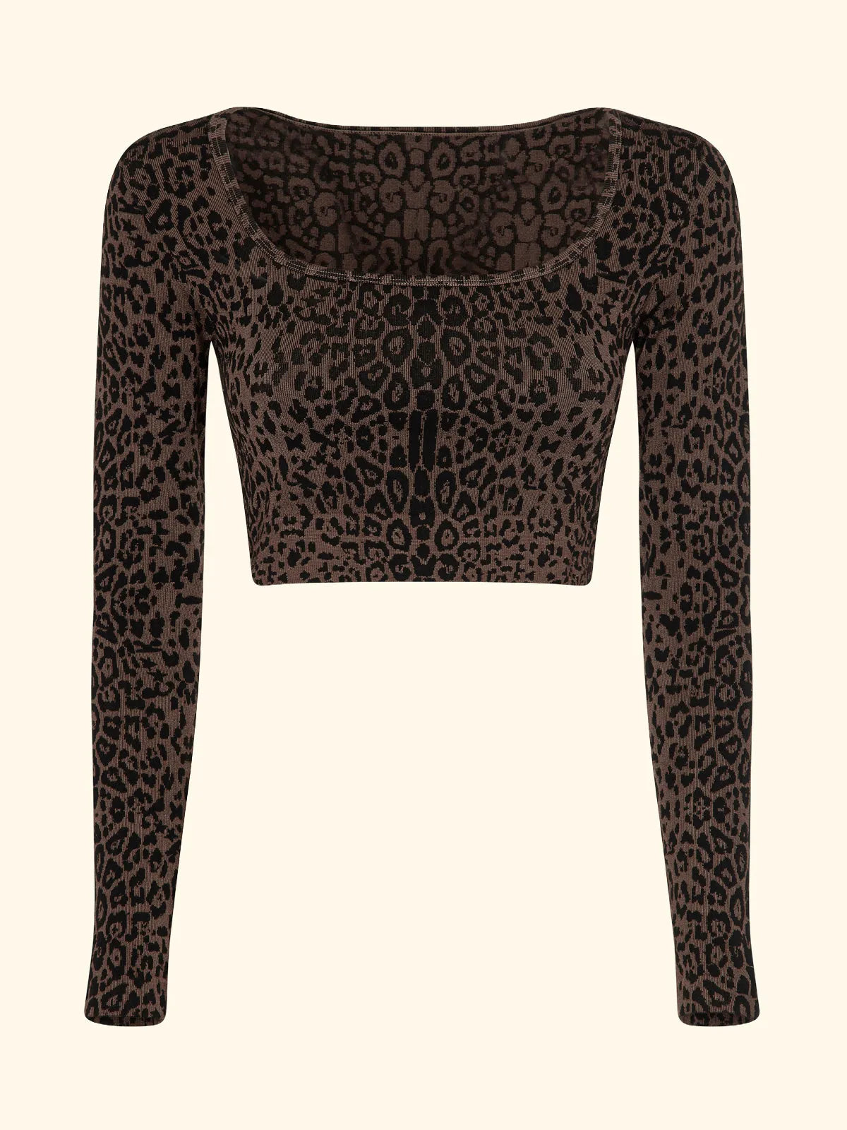 Crop Seamless T-Shirt F**K Leopard 05SM03-MC