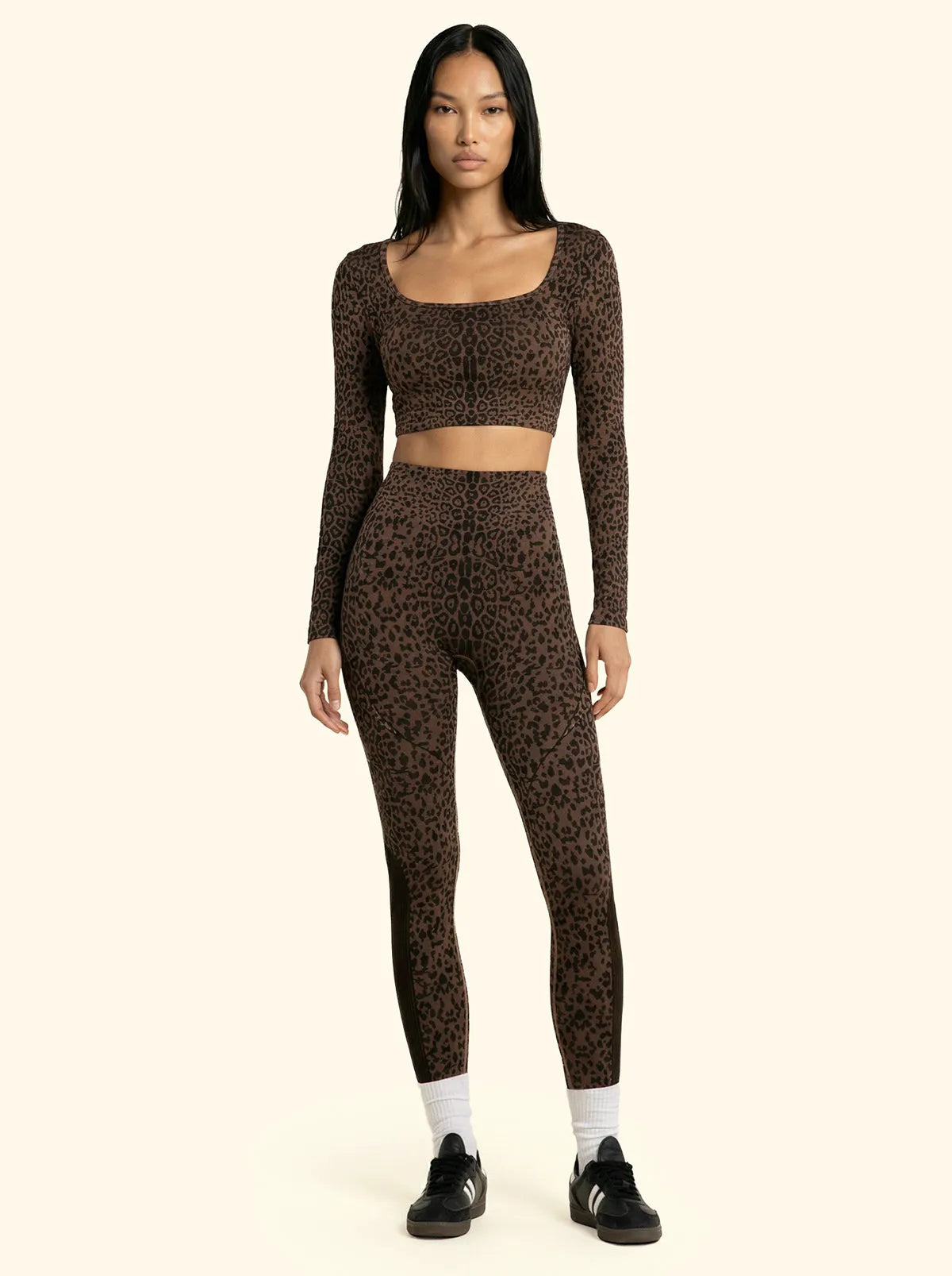 Crop Seamless T-Shirt F**K Leopard 05SM03-MC