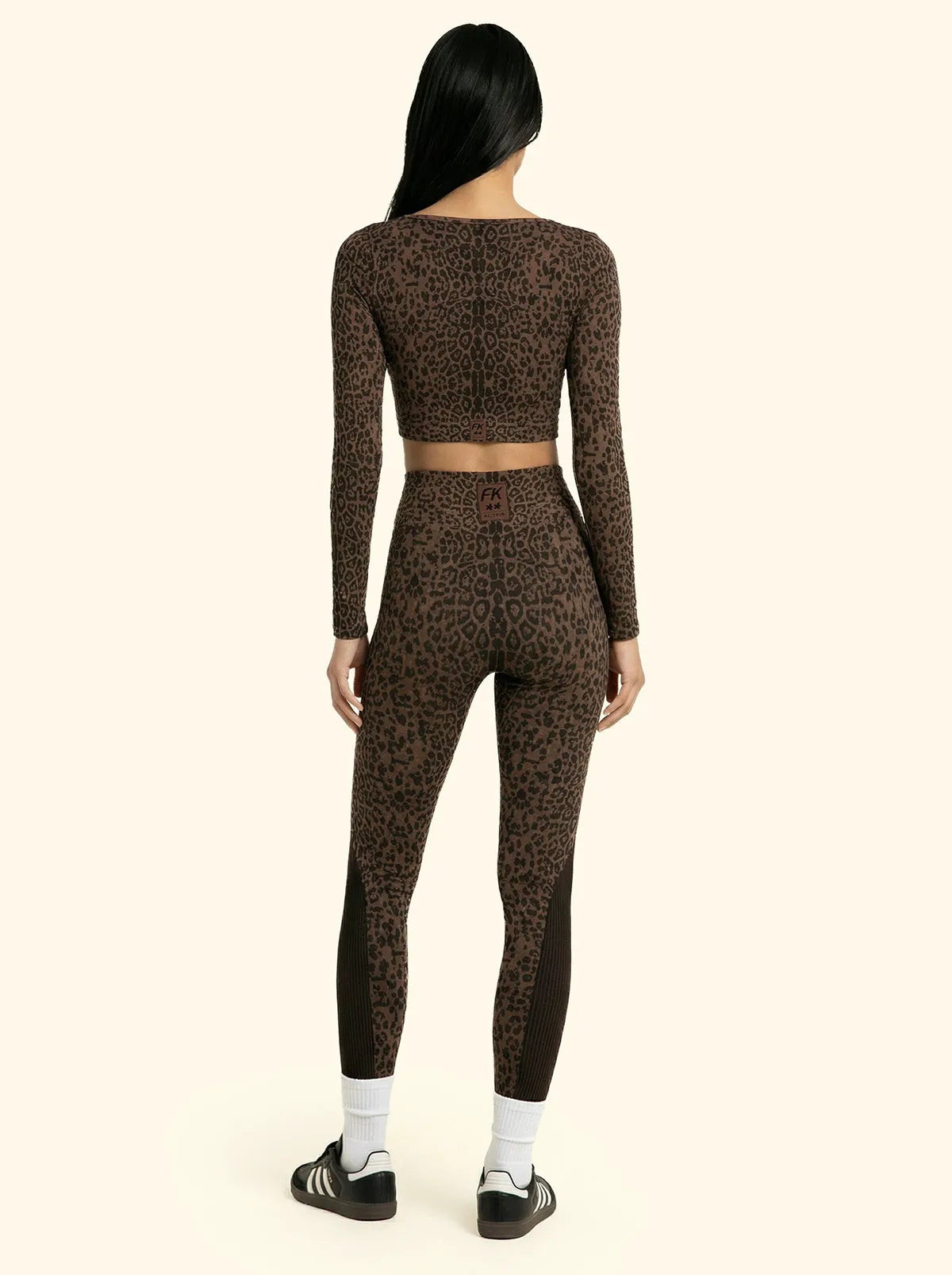 Crop Seamless T-Shirt F**K Leopard 05SM03-MC