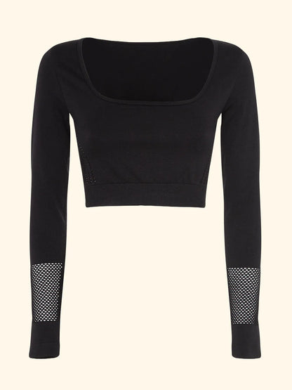 Crop Seamless T-Shirt F**K Black 05SM05-BK