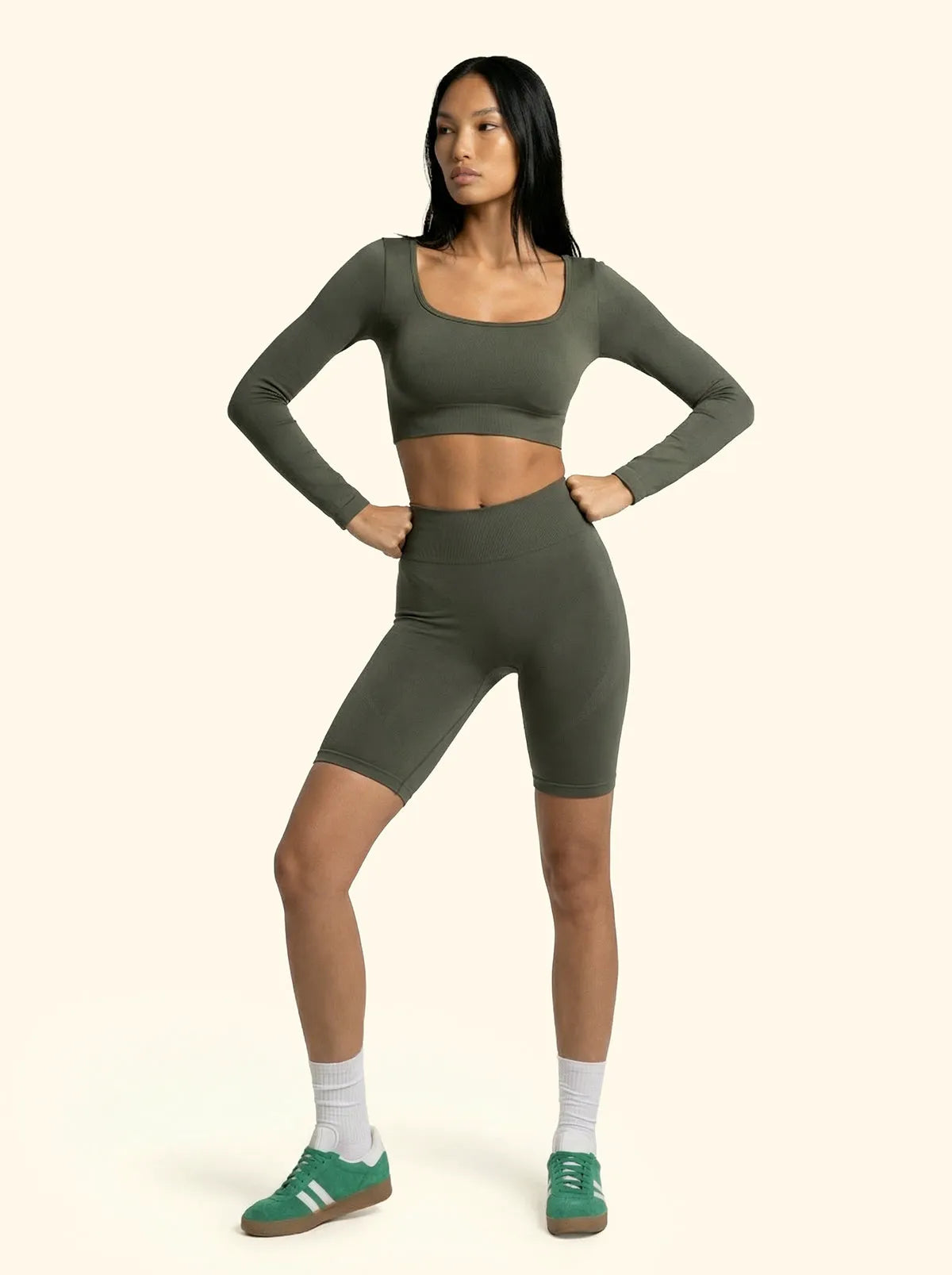 Seamless cyclist F**K Military Green 11SM01-GN