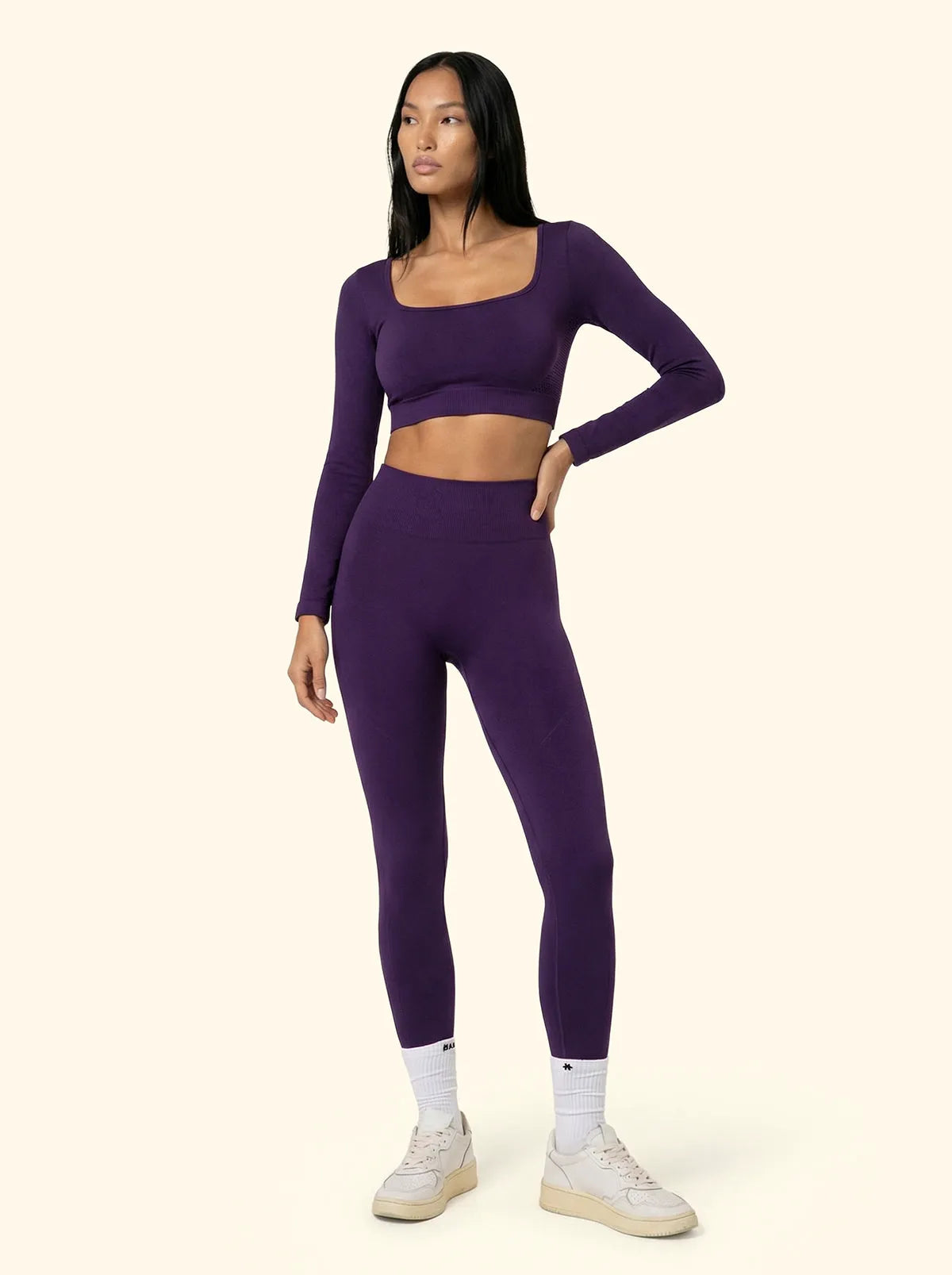 Crop Seamless T-Shirt F**K Purple 05SM02-PR