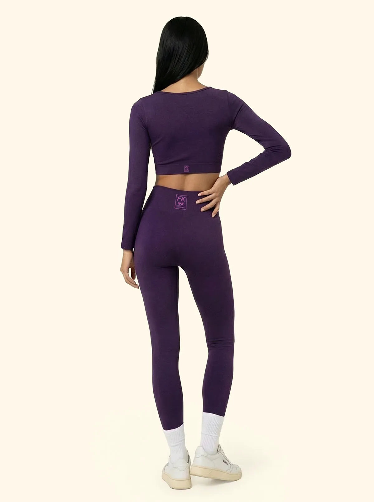 Crop Seamless T-Shirt F**K Purple 05SM02-PR