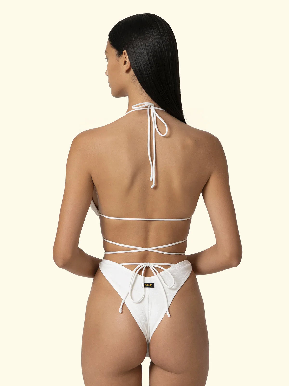 Women's Bikinis F**K Triangle with Slip American Fixed White SW1801-WH