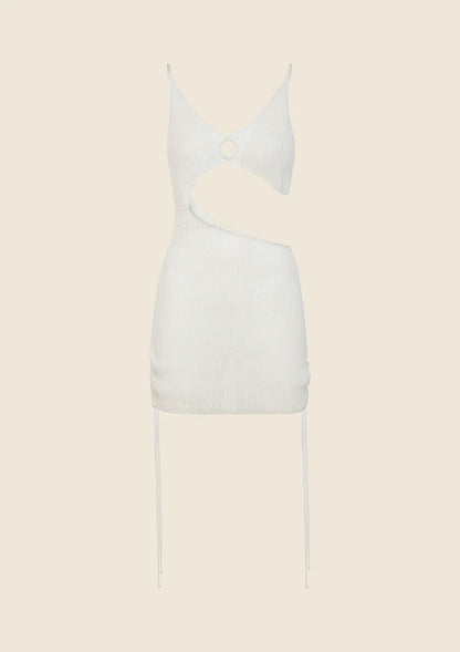 Woman short dress F**K White 0436-WH