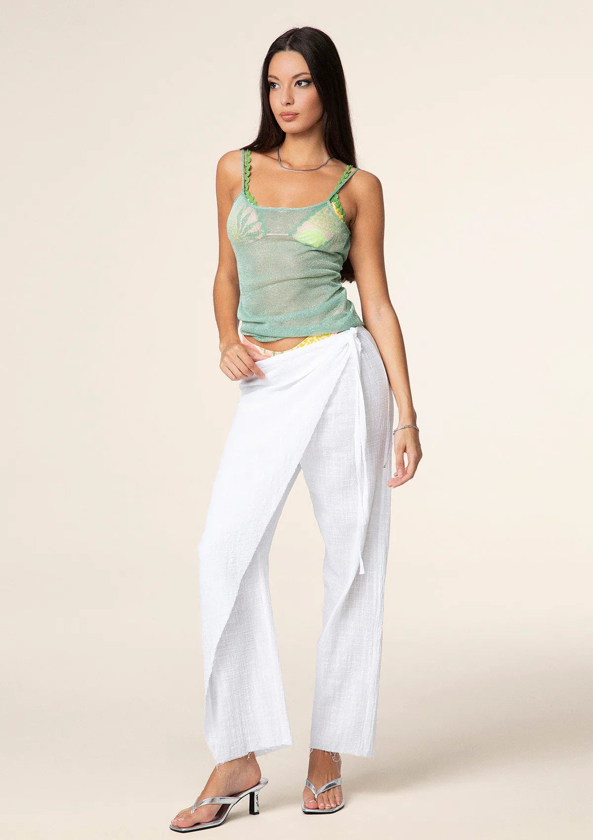 Woman trousers F**K White 0758-WH