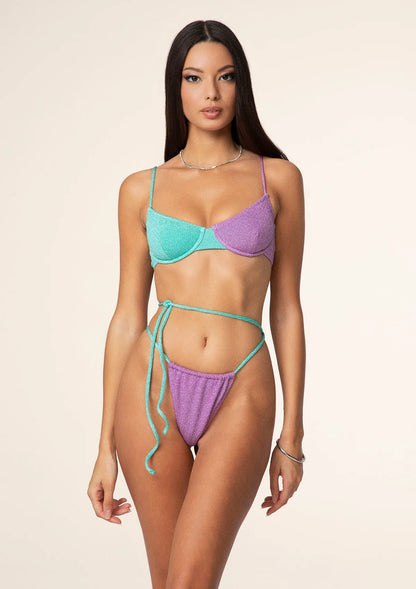 Woman bikini F**K Bra with Ferretto e Slip Brazilian Adjustable Lilla 0932-LC