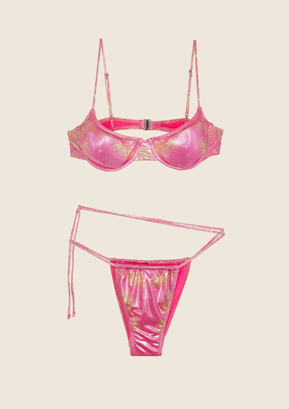 Woman bikini F**K Bra with Ferretto e Slip Brazilian adjustable fantasy 1031-X54