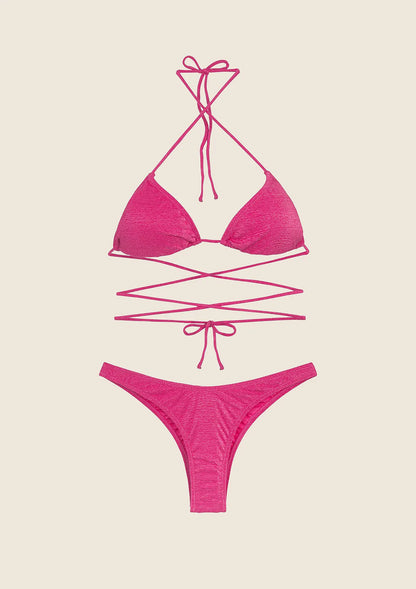 Woman bikini F**K Triangle with Slip Fixed American fuchsia 1141-FX