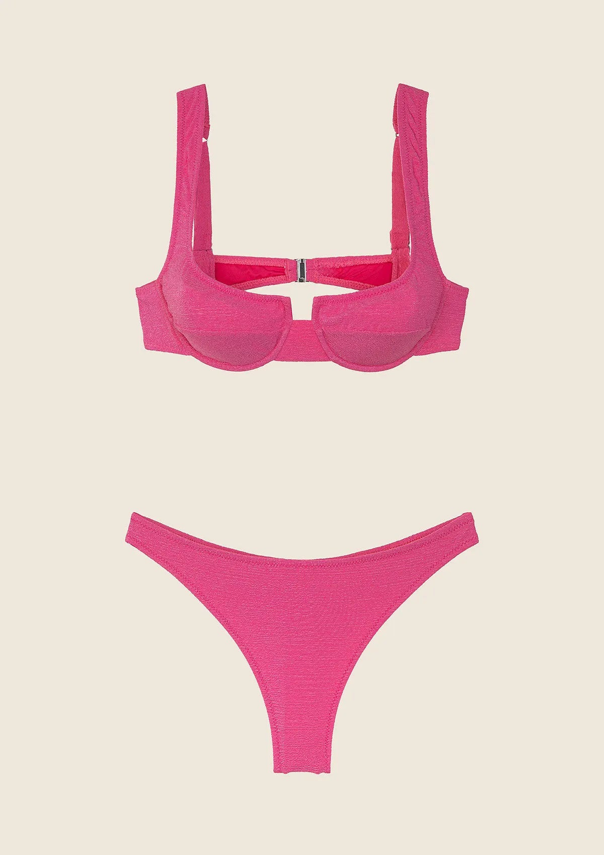 Woman bikini F**K Bra with Ferretto e Slip Fixed American fuchsia 1142-FX