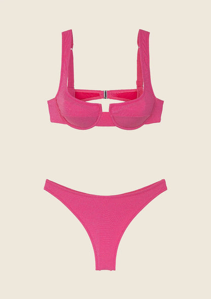 Woman bikini F**K Bra with Ferretto e Slip Fixed American fuchsia 1142-FX