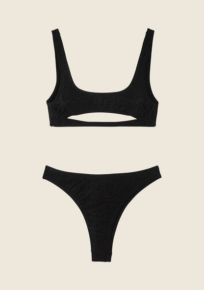 Woman bikini F**K Top with Slip High life black 1144-BK