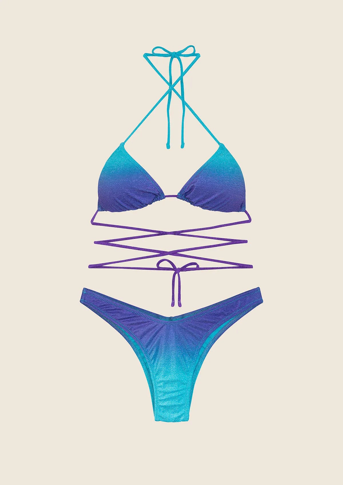 Woman bikini F**K Triangle with Slip Fixed American Degradè 1151-X46