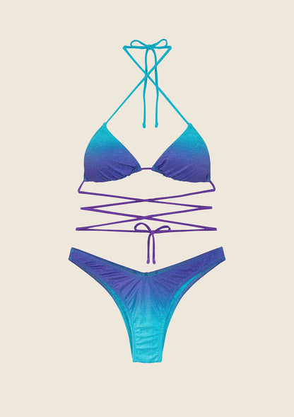 Woman bikini F**K Triangle with Slip Fixed American Degradè 1151-X46