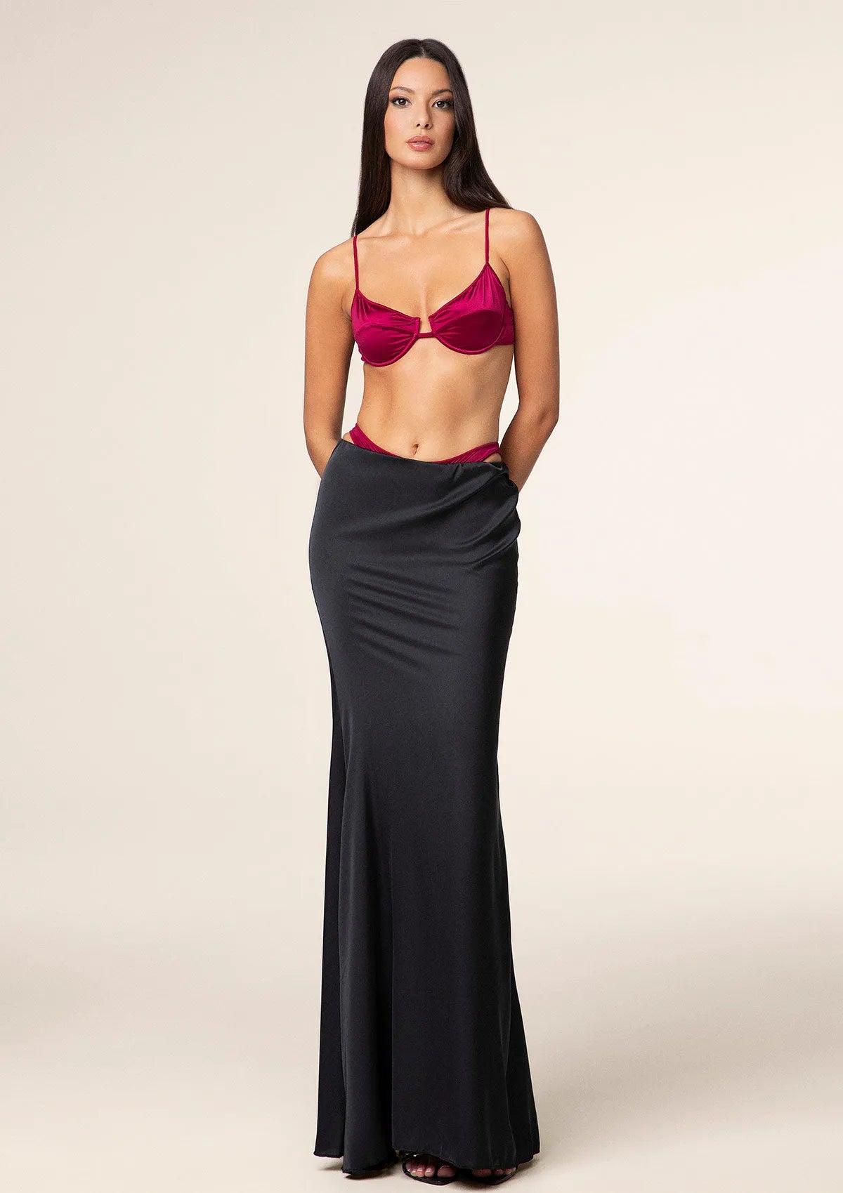 Long Woman skirt F**K Black 1373-BK